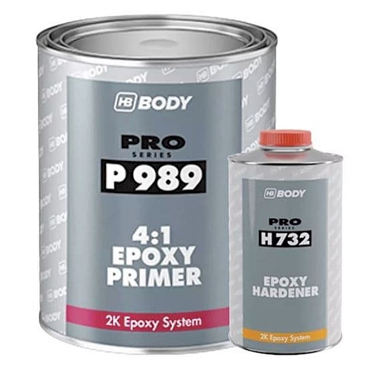HB Body 989 4L Epoxy Primer Kit GREY 4:1 Inc 1L Hardener