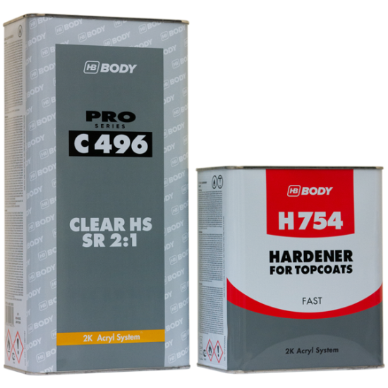 HB Body 496 Autoclear HS 2:1 Kit Inc. 754 Fast Hardener 7.5L