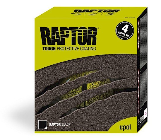 U-Pol Raptor Black 4L Kit (4x 750ml + 1x 1L Hardener)
