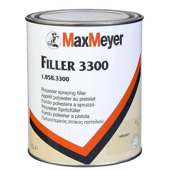 Max Meyer 3300 Plastomax Spray Filler (inc. Hardener) 1L