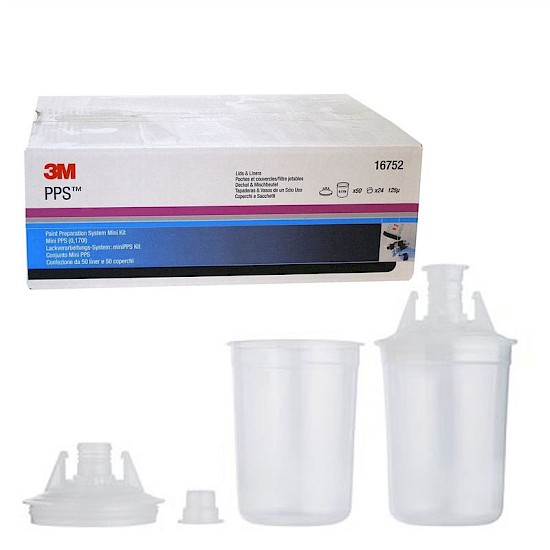 3M PPS 170ml 200Micron Mini (x50 Lids & Liners)