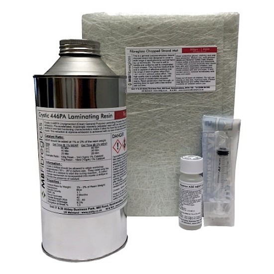 Fibreglass Repair Kit 1Kg (Resin & Matting)