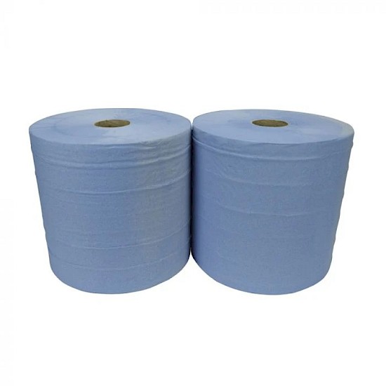 2 Ply Blue Centre Feed Jumbo Roll 260mm x 400M (x2)